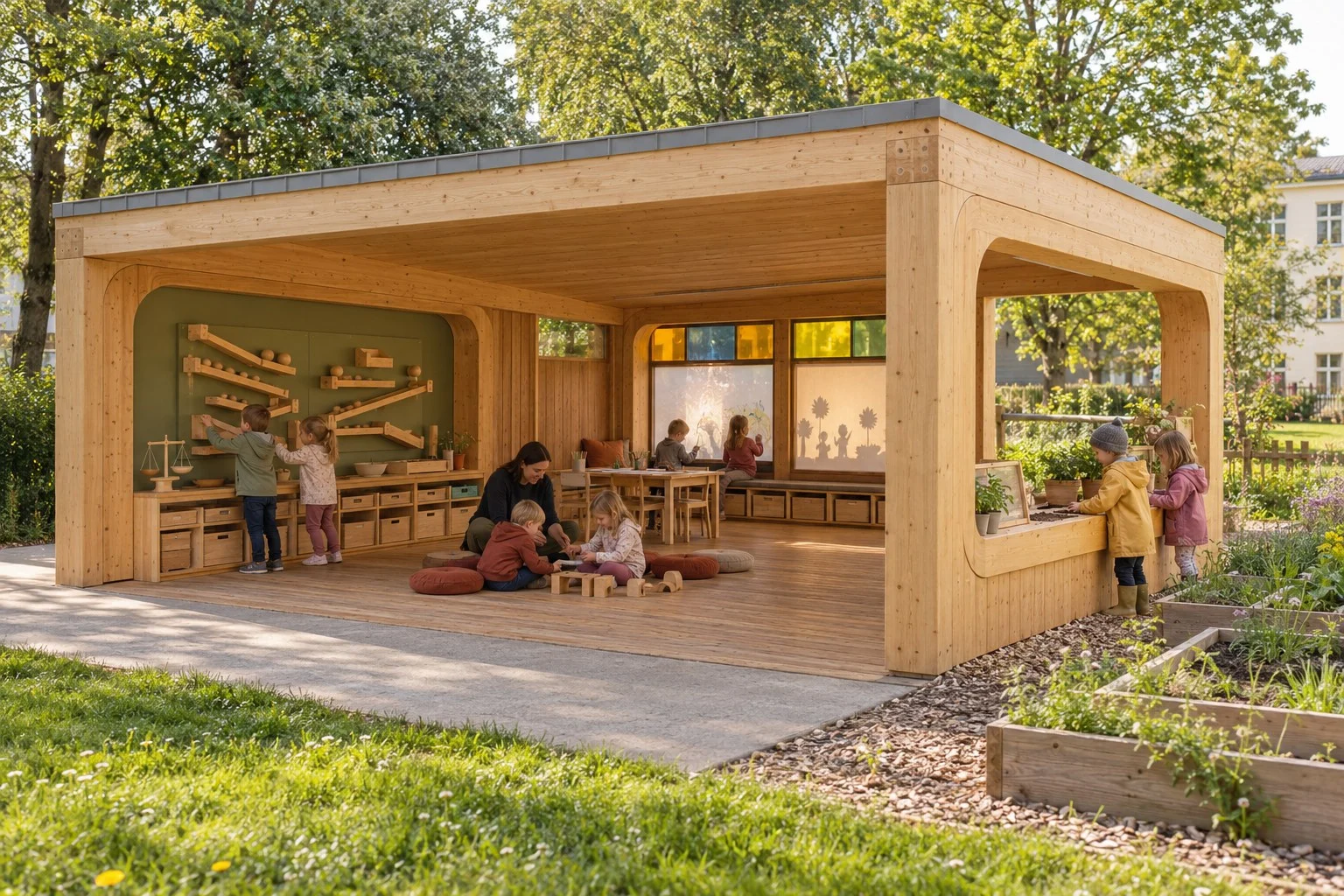 Three learning workshops: Exterior view — visualisation in development